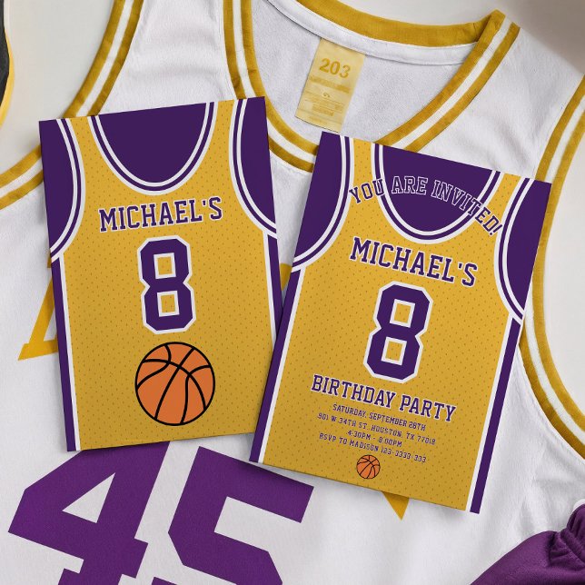 Convite de Aniversário da Equipe de Basquete (Criador carregado)