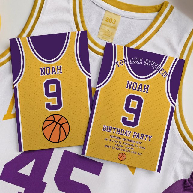 Convite de Aniversário da Equipe de Basquete (Criador carregado)