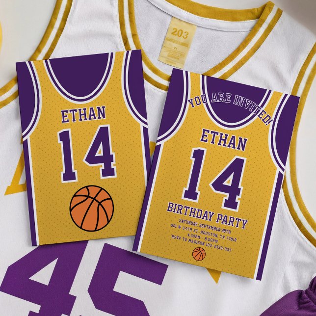 Convite de Aniversário da Equipe de Basquete (Criador carregado)