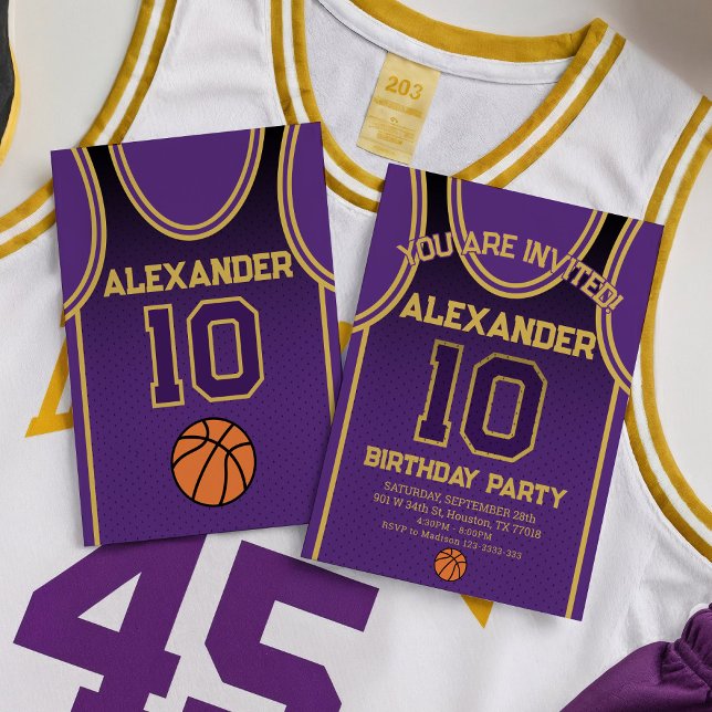 Convite de Aniversário da Equipe de Basquete (Criador carregado)