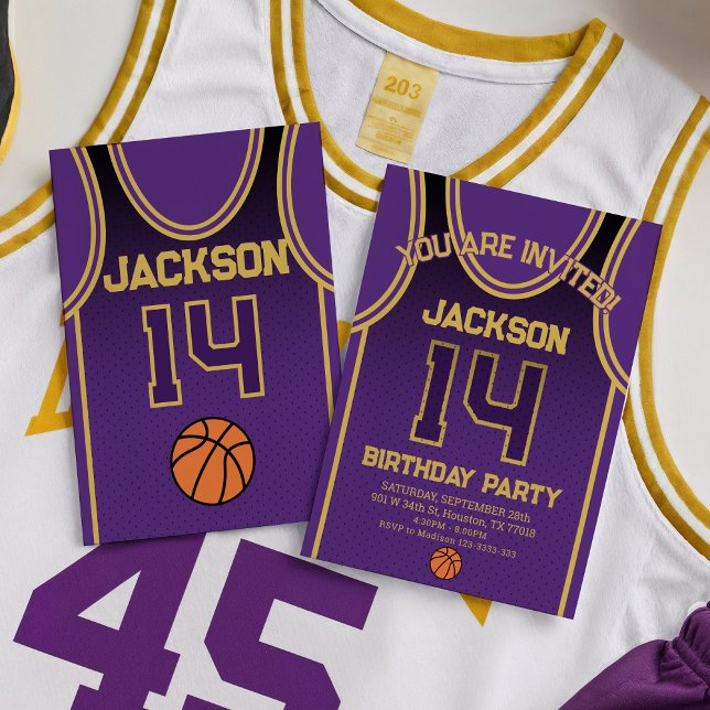 Convite de Aniversário da Equipe de Basquete de LA (Criador carregado)