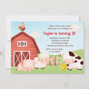 Convite de Aniversário da fazenda - Aquarela - Bar