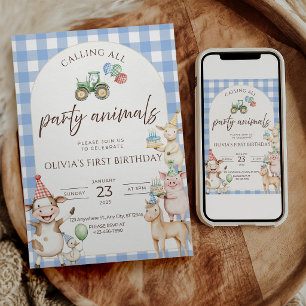 Convite de Aniversário da Fazenda dos Animais da F