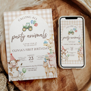 Convite de Aniversário da Fazenda dos Animais de F