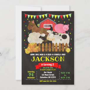 Convite de Aniversário da Fazenda / Festa de Barn