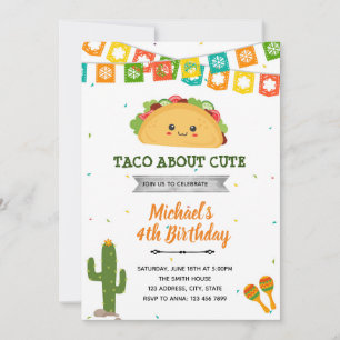 Convite de aniversário da festa da graça Taco