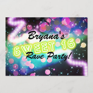 Convite de aniversário da festa do clube de rave n