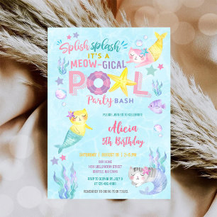 Convite de Aniversário da Festa na Piscina da Gati