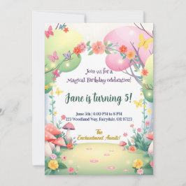 Convite de Aniversário da Floresta de Cogumelos En