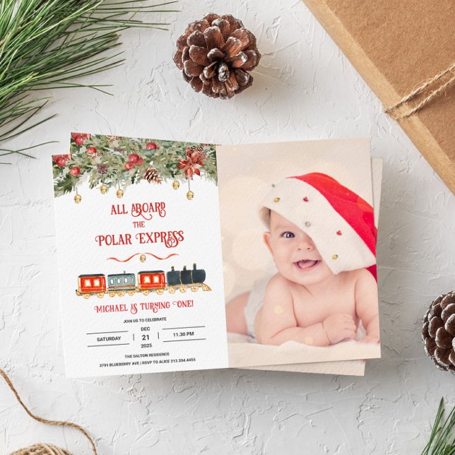 Convite de Aniversário da Foto Magia Polar Express (Criador carregado)