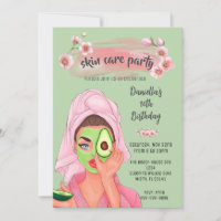 Convite de Aniversário da Garota do Spa Verde Sage