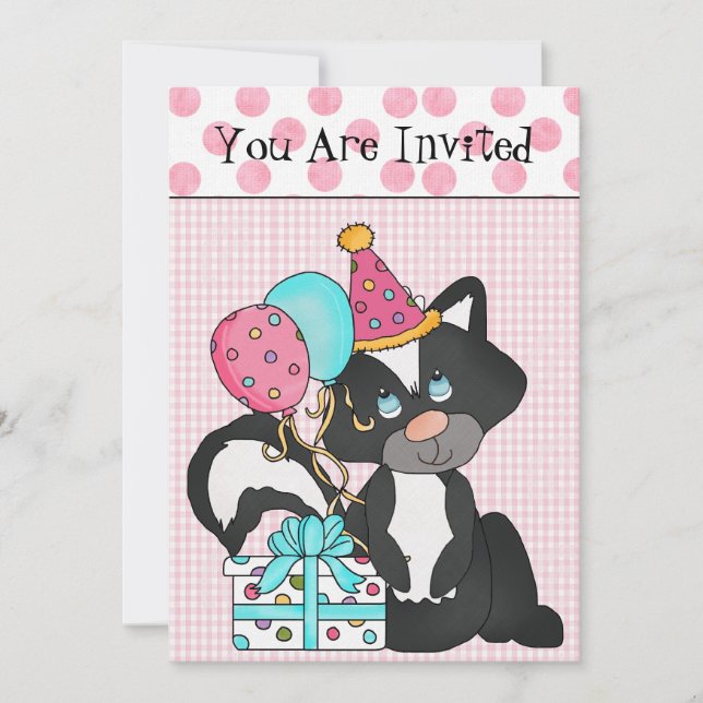 Convite de Aniversário da Garota Personalizada (Frente)