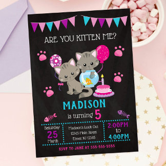 Convite de Aniversário da Kitty / Festa da Gatinha