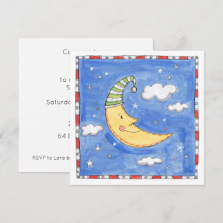 Convite de Aniversário da Lua Feliz Personalizado