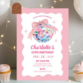 Convite de Aniversário da Menina Bola de Discoteca
