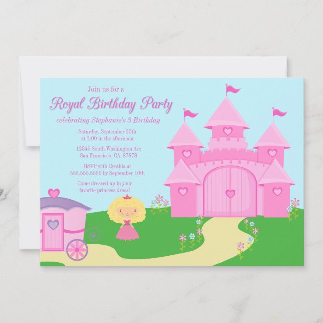 convite de aniversário da menina da princesa doce (Frente)