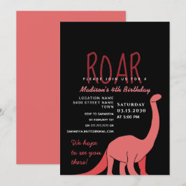 Convite de Aniversário da Menina Dinossauro