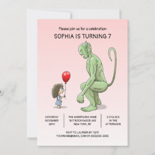 Convite de Aniversário da Menina e do Troll