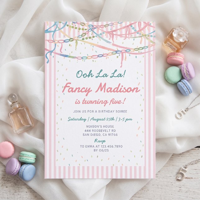 Convite de Aniversário da Menina Pastel Fancy Nanc (Criador carregado)
