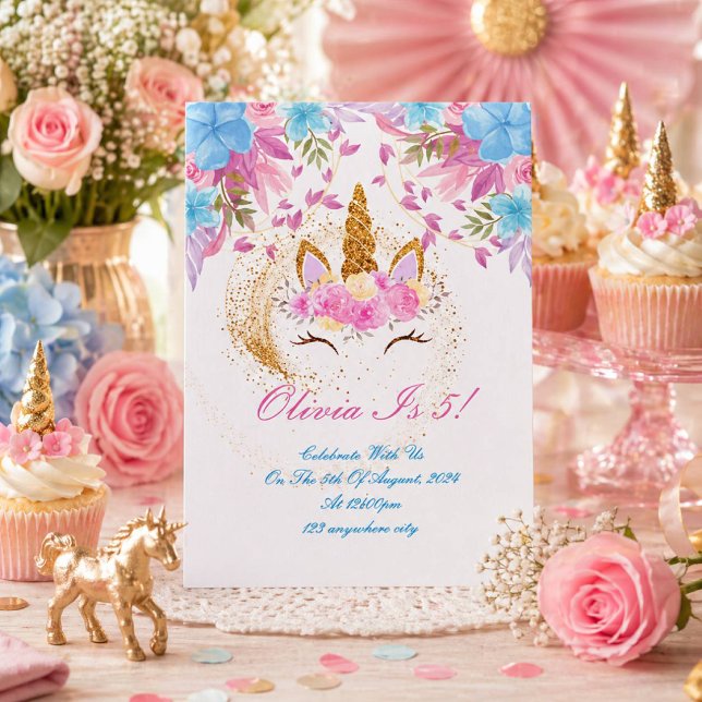 convite de aniversário da menina unicórnio (Criador carregado)