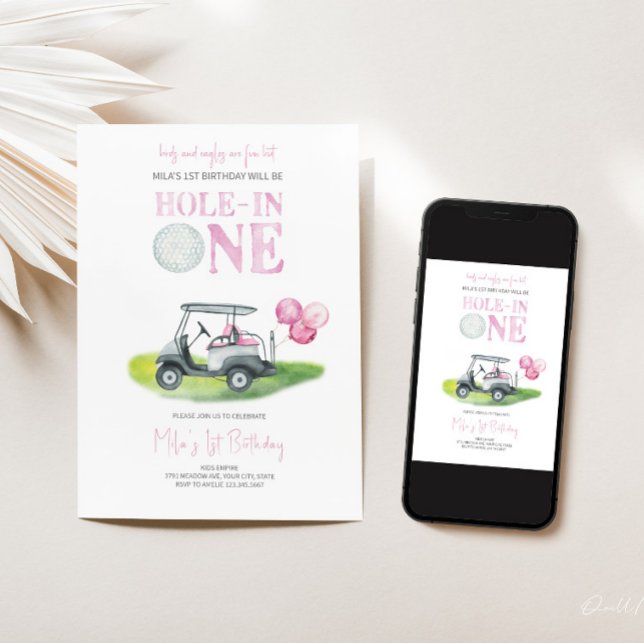 Convite De Aniversário Da Mini Garota De Golfe Hol (Criador carregado)