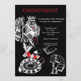 Convite de aniversário da Noite de Casino