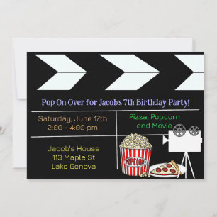 Convite de aniversário da Noite de Filme
