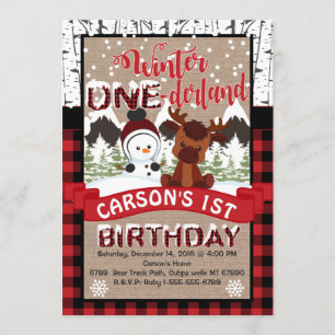 Convite de aniversário da Onderland de inverno