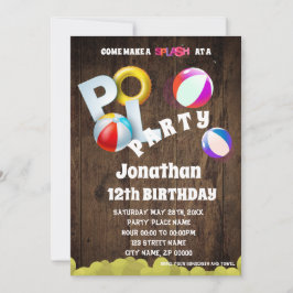 Convite de aniversário da Parte piscina