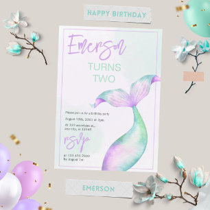 Convite de Aniversário da Pastel Mermaid