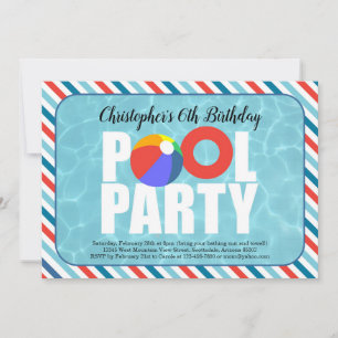 Convite de aniversário da Piscina