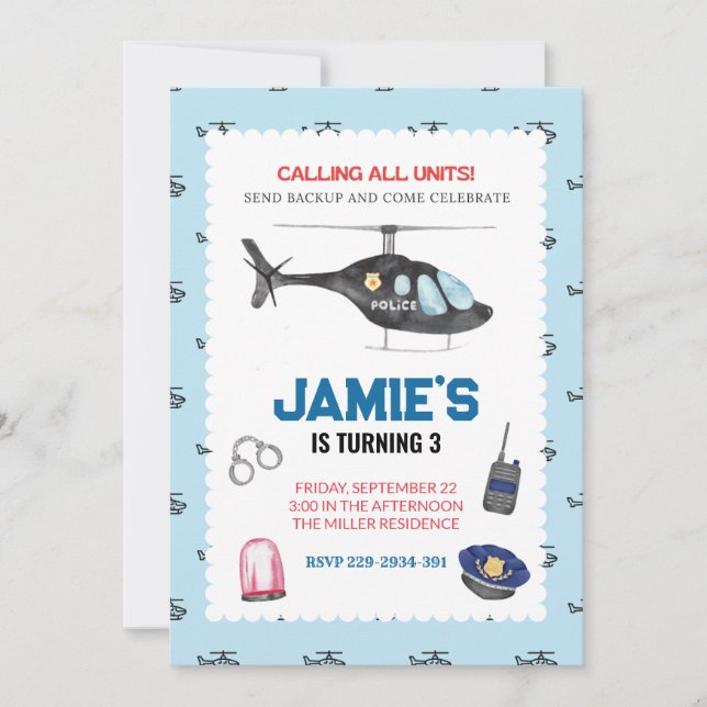 Convite de Aniversário da Polícia (Frente)