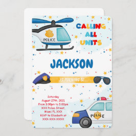 Convite de Aniversário da Polícia Editável
