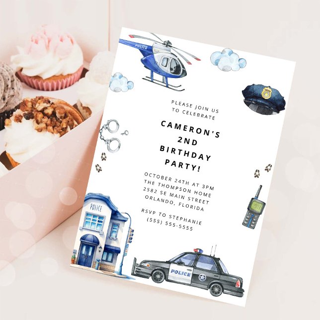 Convite de Aniversário da Polícia Festa de Policia (Criador carregado)