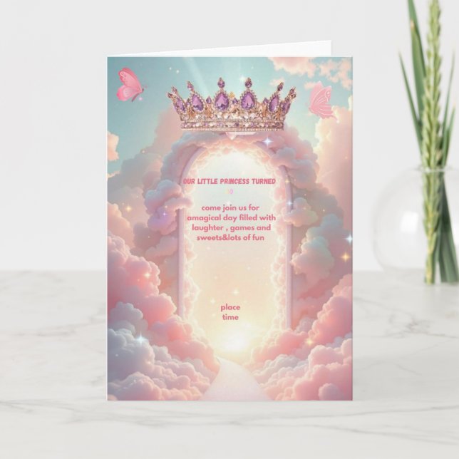convite de aniversário da princesa (Frente)