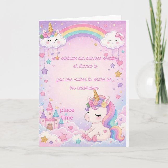convite de aniversário da princesa (Frente)