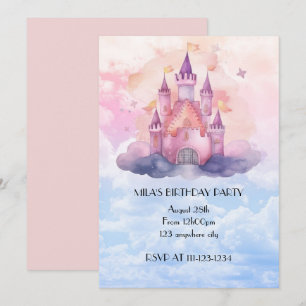 convite de aniversário da princesa Castle