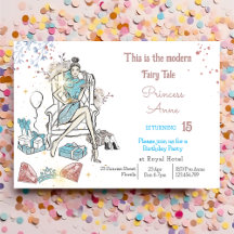 Convite de aniversário da princesa da moda moderna
