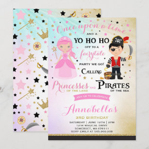 Convite De Aniversário Da Princesa E Pirata