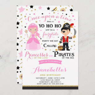 Convite De Aniversário Da Princesa E Pirata