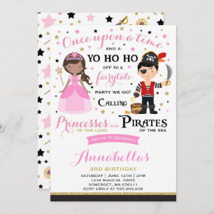 Convite De Aniversário Da Princesa E Pirata