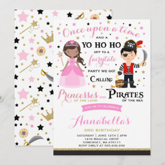 Convite De Aniversário Da Princesa E Pirata