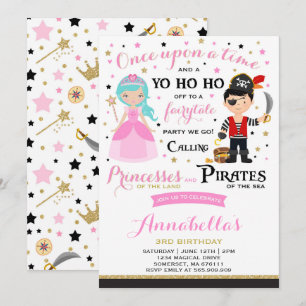 Convite De Aniversário Da Princesa E Pirata