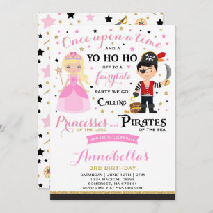 Convite De Aniversário Da Princesa E Pirata