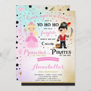 Convite De Aniversário Da Princesa E Pirata