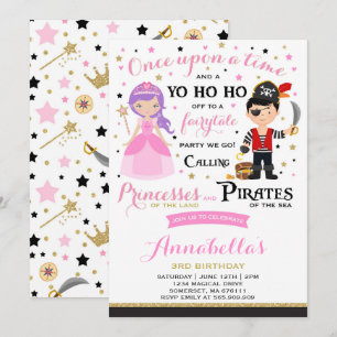 Convite De Aniversário Da Princesa E Pirata