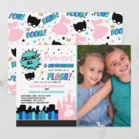 Convite De Aniversário Da Princesa E Super-Herói