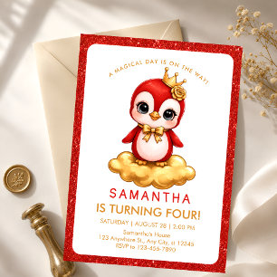 Convite de Aniversário da Princesa Flamingo Red Go