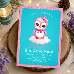 Convite de Aniversário da Princesa Flamingo Rosa 4