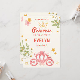 Convite de Aniversário da Princesa Floral Conto de